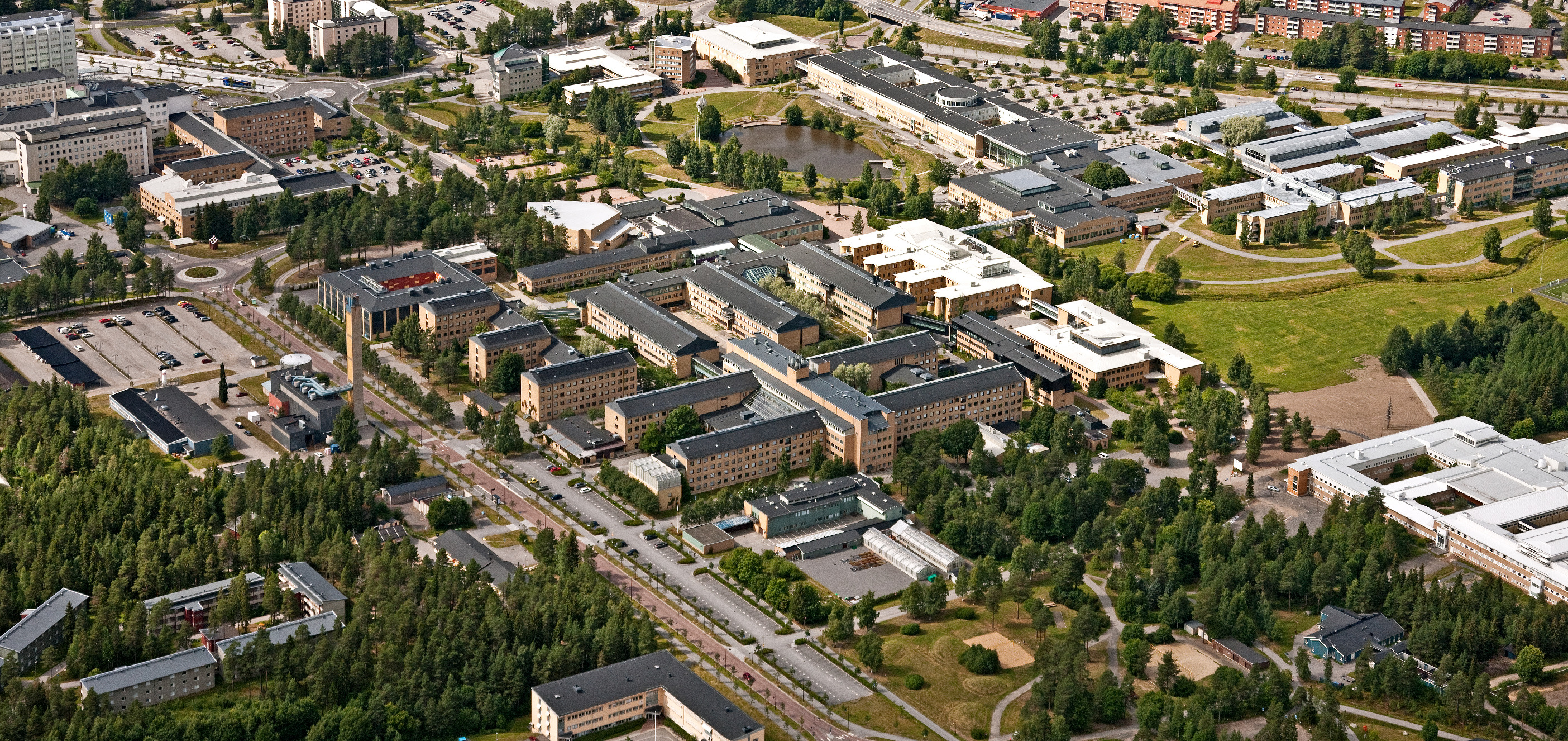 flygbild över umeå universitet